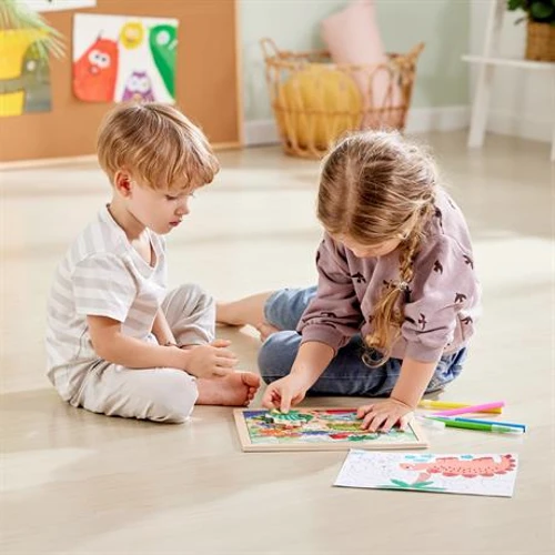 Пазл Hape Динозаври з розфарбуванням (E1641): Вік 1-2.5 года