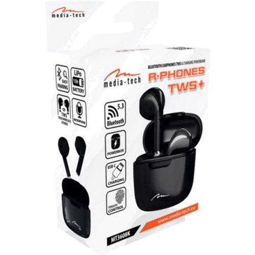 Наушники Media-Tech R-PHONES TWS+ Black (MT3608K) фото 6