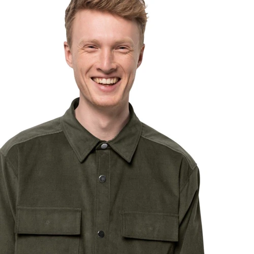 Рубашка Jack Wolfskin Nature Shirt M 1403571-4144 48 хаки с длинным рукавом: Воротник/Горловина Отложной
