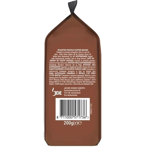 Кава в зернах L'OR Espresso Forza 100% Арабіка 200 г (8711000571736): Вага нетто 200 г