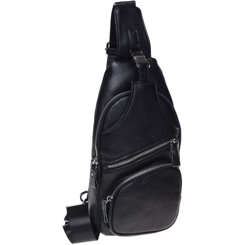 Чоловіча сумка-слінг Borsa Leather чорна (K15026-black): Тип ручки Плечовий ремінь, Без ручки