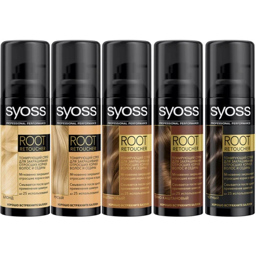 SYOSS Root Retoucher 120 ml Тонирующий спрей Русый: Классификация Масс-маркет