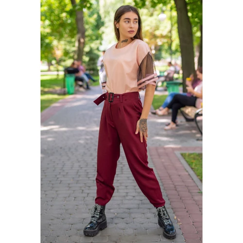 Штани FLFashion Торнадо ХБТ 3232 46 бордові: Сезон Демісезон