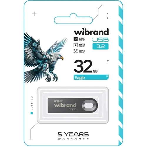 USB-флешка Wibrand 32GB Eagle USB 3.2 Gen1 Grey (WI3.2/EA32U10G): Стандарт USB USB 3.2