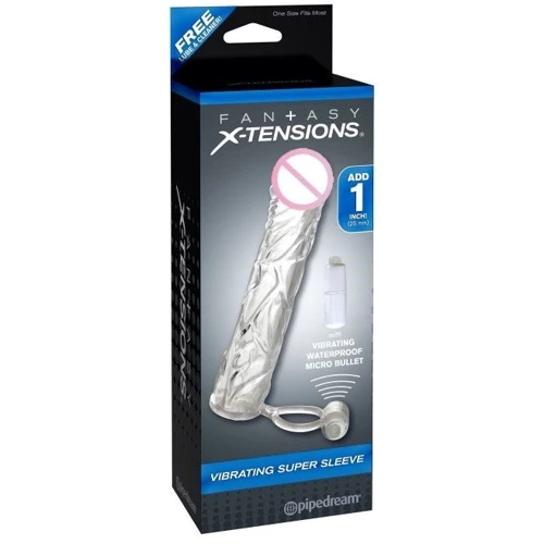 Вибронасадка для увеличения члена Fx Vibrating Super Sleeve, +2,5 см