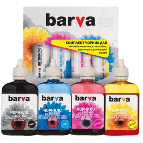 Чорнило Barva Brother BTD60BK/BT5000/M/Y 4x100 мл (BBTD60-100-MP): Вид витратного матеріалу набір (set)