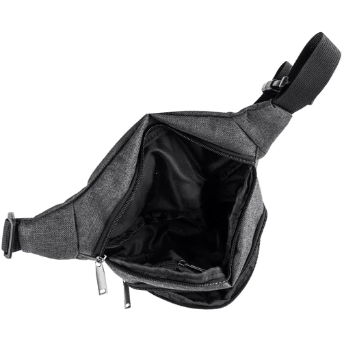 Мужская поясная сумка DNK Leather серая (DNK-Banan-col-10): Застежка Молния