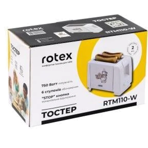 Тостер Rotex RTM110-W: Матеріал корпусу пластик