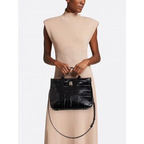Женская сумка тоут Furla Palazzo S Tote черная (WB00345BX0044O6000): Тип ручки Со съемным ремнем, Плечевой ремень, Короткая ручка