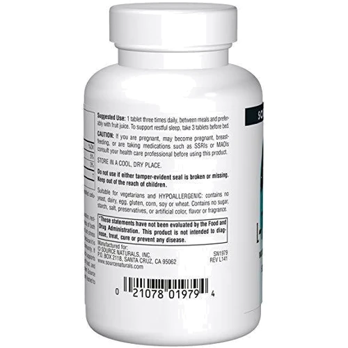 Source Naturals L-Tryptophan with Coenzyme B-6, 500 mg, 60 Tab: Тип Витамин B