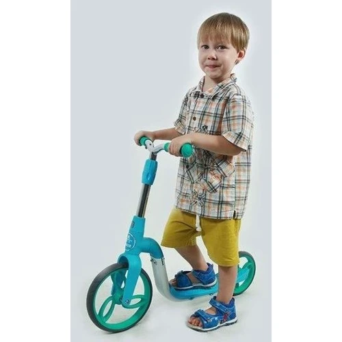 Беговел-самокат AEST B02 2 in 1 Синій (B02-Blue): Конструкція рами цільна