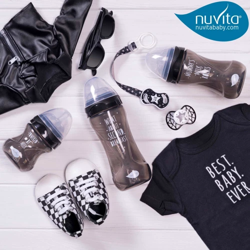Пустушка Nuvita Air55 Cool симетрична з ковпачком 0m+ BABY STAR чорна (NV7065IB) фото 7