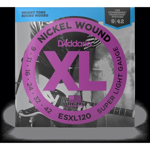 Струна для гитар Струны для электрогитар D'ADDARIO ESXL120 XL NICKEL WOUND SUPER LIGHT DOUBLE BALL END (09-42)