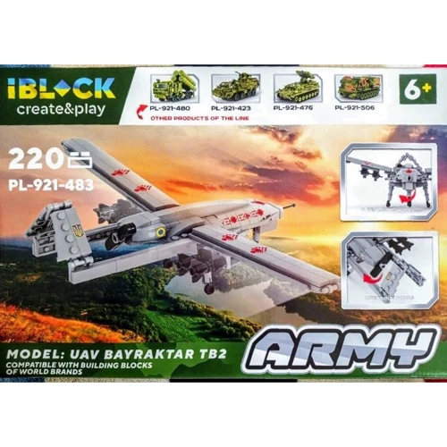 Конструктор IBLOCK Армія Bayraktar TB2 220 деталей (PL-921-483): Виробник Iblock