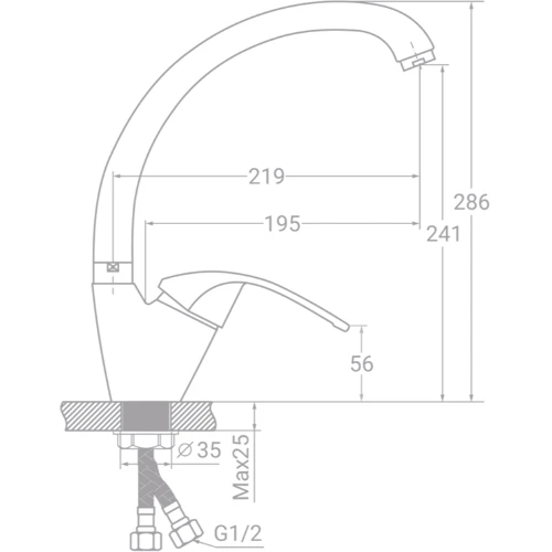 Змішувач для кухонного миття TAU SF-4B439C