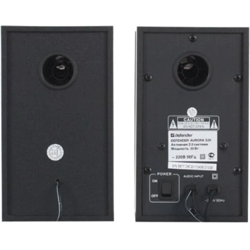 Акустическая система Defender Aurora S20 Black (65419): Выходная мощность колонок 20 Вт