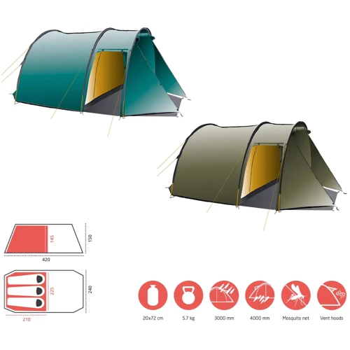 Палатка Grand Canyon Robson 3 Alu Capulet Olive (30921260) (DAS302741): Водостойкость тента, мм 3000