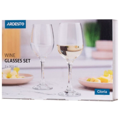 Бокал Ardesto Gloria для вина 300 мл 3 шт. (AR2630GWT)