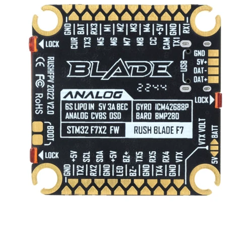 Полетный стек RushFPV BLADE Stack F722 V2 Version + ESC 50A Sport F4 ANALOG (30*30) (DD26(DE17+DE19))