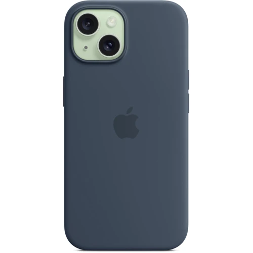 Чехол для iPhone Apple iPhone 15 Silicone Case with MagSafe - Storm Blue (MXPF3ZM/A): Тип чехла накладка на заднюю часть