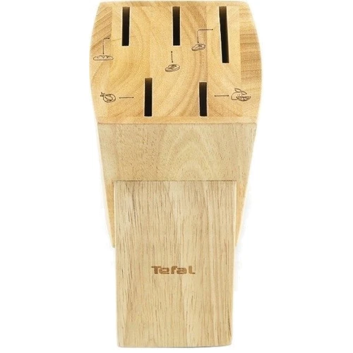 Набір кухонних ножів Tefal Comfort з підставкою 6 предметів (K221SA04): У комплекті 1 нож для чистки овощей, 1 нож универсальный, 1 нож поварской, 1 нож для нарезки, 1 нож для хлеба