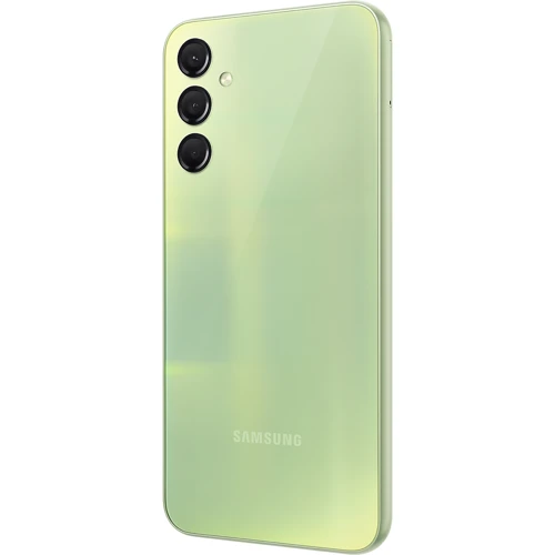 Смартфон Samsung Galaxy A24 8/128Gb Light Green A245F: Камера Тройная 50 Мп (f/1.8) + 5 Мп (f/2.2) + 2 Мп (f/2.4) / LED вспышка / HDR / Фронтальная 13 Мп (f/2.2)