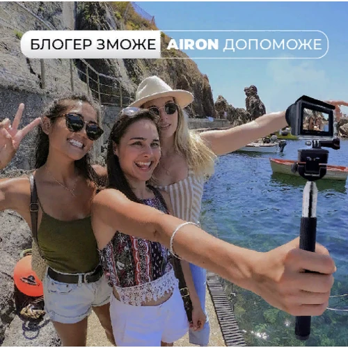 Экшн камера Набор блогера 30 в 1: экшн-камера AIRON ProCam 8 Black с аксессуарами: Разрешение видео 4K (3840 х 2160) 30/50 FPS2.7K (2560 х 1440) 60 FPS1080P (1920 х 1080) 30/60 FPS720P (1280 х 720) 24