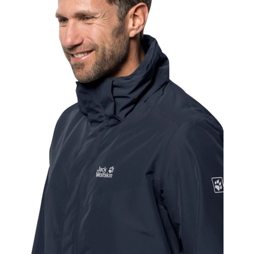 Куртка Jack Wolfskin Arland 3IN1 1110711-1010 52 черная демисезонная с капюшоном фото 8