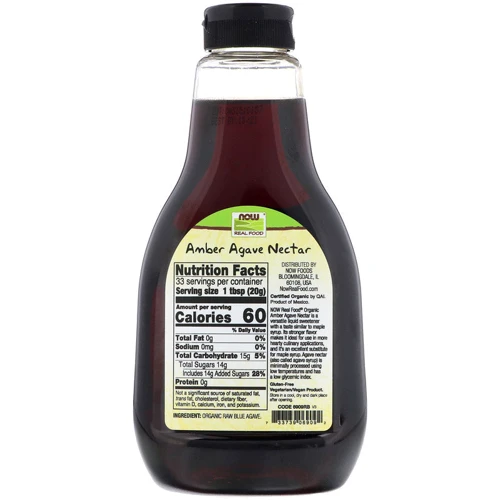 Now Foods Real Food, Organic Agave Nectar, Amber, 23.28 oz (660 g): Форма выпуска Жидкость