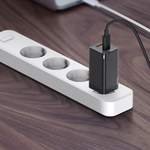 Зарядное устройство Baseus USB Wall Charger GaN Mini USB and USB-C 45W Black with Cable USB-C to USB-C (CCGAN-Q01) фото 8