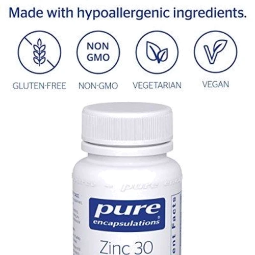 Pure Encapsulations Zinc 30 mg 60 caps Цинк (PE-00252): Тип цинк