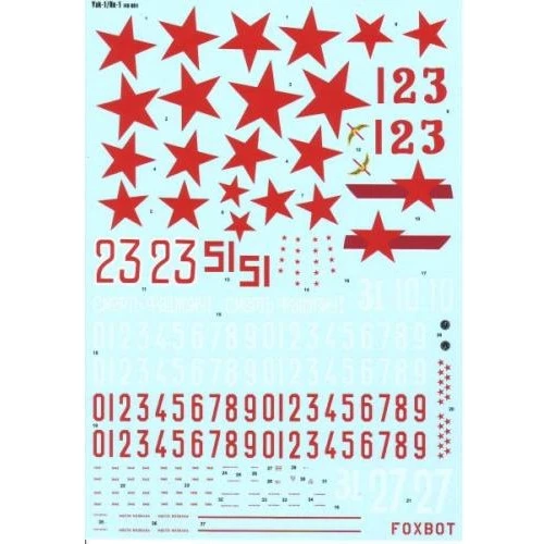 Декаль Foxbot для літака Як-1, Як-1 ранній Foxbot48-001