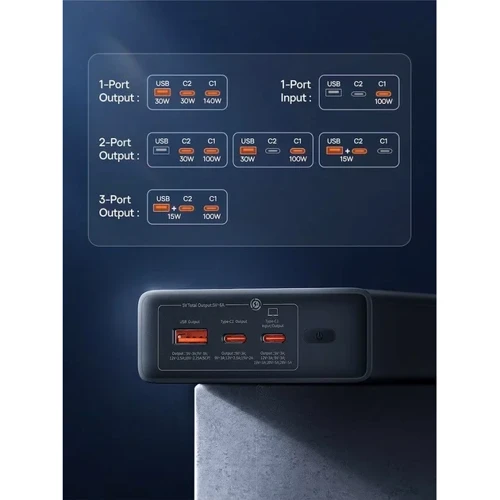 Внешний аккумулятор Baseus Power Bank 24000mAh Adaman Digital Display 140W Black (P10021508113-00) фото 9
