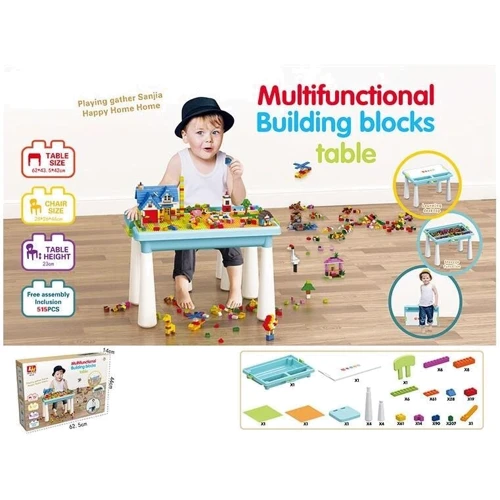 Игровой столик со стульчиком и конструктором, 515 деталей (6318)