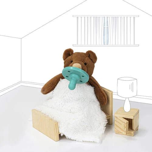 Пустушка MinikOiOi Sleep Buddy - Moi силіконова з м'якою іграшкою (101010008): Вік с рождения