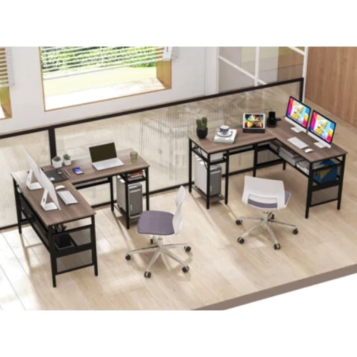 Компьютерный стол Costway Hutch L-образный с зарядным (5903032062388)