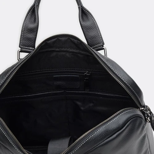 Чоловічі сумки месенджер Keizer чорна (K117626bl-black): Тип ручки Со съемным ремнем, Плечевой ремень, С двумя ручками, Короткая ручка