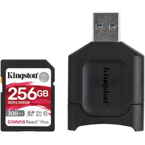 Карта памяти Kingston 256GB SDXC class 10 UHS-I U3 React Plus + USB card reader (MLPR2/256GB)