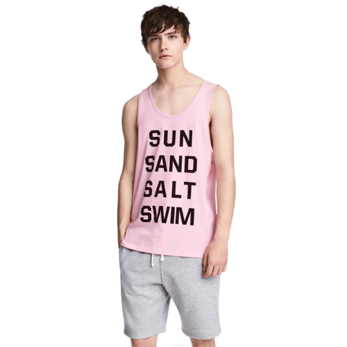 Майка H&M 5146926 S розовая с принтом