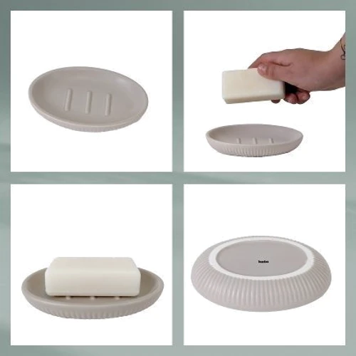 Мыльница KELA Adele серый 13.5х9.5х2 см (23738)