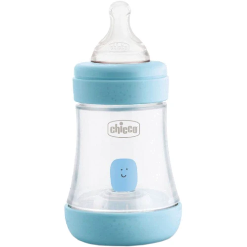 Бутылочка для кормления пластиковая Chicco PERFECT 5 с силиконовой соской 0м+ 150 мл Голубая (20211.20.40)