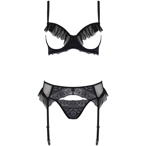Комплект ECO Passion KERRIA SET WITH OPEN BRA black S/M
