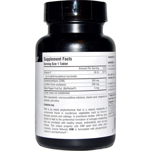 Source Naturals DIM (Diindolylmethane), 200 mg, 60 Tab: Тип Витамин E