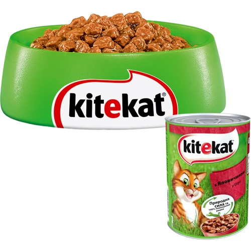 Влажный корм Kitekat Natural Vitality для кошек с говядиной в соусе 12х400г (5900951016974): Тип Консервы