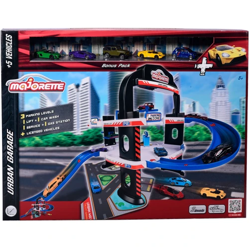 Игровой набор Majorette Городской гараж 3 уровня 5 машин 7.5 см (2059986)