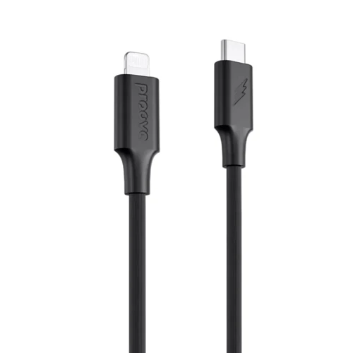 Кабель Proove Cable USB-C to Lightning Striped Silicone 1m Black