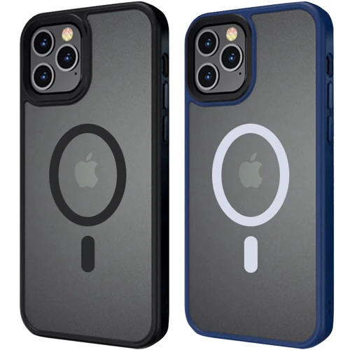 Чехол для iPhone Mobile Case TPU+PC Metal Buttons with MagSafe Black for iPhone 12 Pro Max: Тип чехла накладка на заднюю часть