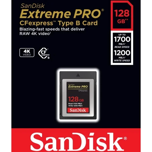 Карта памяти SanDisk 128GB CFexpress Type B Extreme Pro (SDCFE-128G-GN4NN): Объем 128 ГБ
