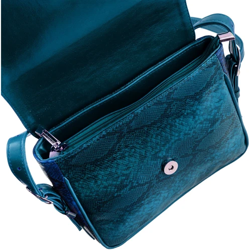 Женская сумка почтальонка Laskara синяя (LK-10245-turquois-snake): Стиль Повседневный (Casual)