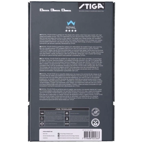 Ракетка для настольного тенниса Stiga Royal Crystal 4 Star FL (1214-2818-01) (931152)